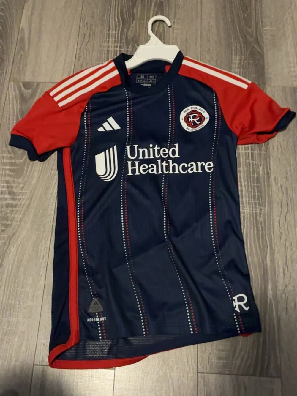 adidas  New England Revolution Navy and Red Soccer Jersey